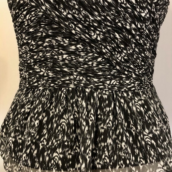 Armani Exchange Black/White Sweetheart Peplum Top - Picture 6 of 15
